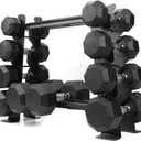 XPRT Fitness Compact Heavy Duty Dumbbell Rack | 400 lbs Capacity 2-Tier Steel Frame | Fits 530 lb Dumbbells | Space-Saving A-Frame Design for Home Gym