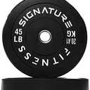 Fitvids 2" Olympic Bumper Plate Weight Plates with Steel Hub, 45LB, Pair