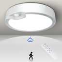 Battery Operated Motion Sensor Ceiling Light Fixture-Wireless Motion Sensor Light Indoor with Remote/Timer, Battery Powered Closet Light Cordless for Hallway Stair Garage Pantry Laundry 3000K-6500K, Size: 7.8inch Battery Operated
