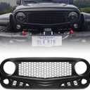 Front Grill with Mesh Matte Black Grille For Jeep Wrangler 2007-2018 Rubicon Sahara Sport JK JKU (Challenger)