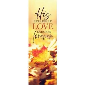 Christian Brands Celebration Banner – “His Steadfast Love” Black Church Banner, 2' x 6'