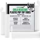 Plastic Pill Bottles (116mm, 4.6 Inch 500-Pack) | Child Resistant Pill Tubes for Travel | Small Medicine Tube for Spices | Airtight, UV Resistant & Waterproof (Clear Plastic)