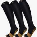 FuelMeFoot 3 Pack Copper Compression Socks - Compression Socks Women & Men Circulation - Best for Medical,Running,Athletic S/M