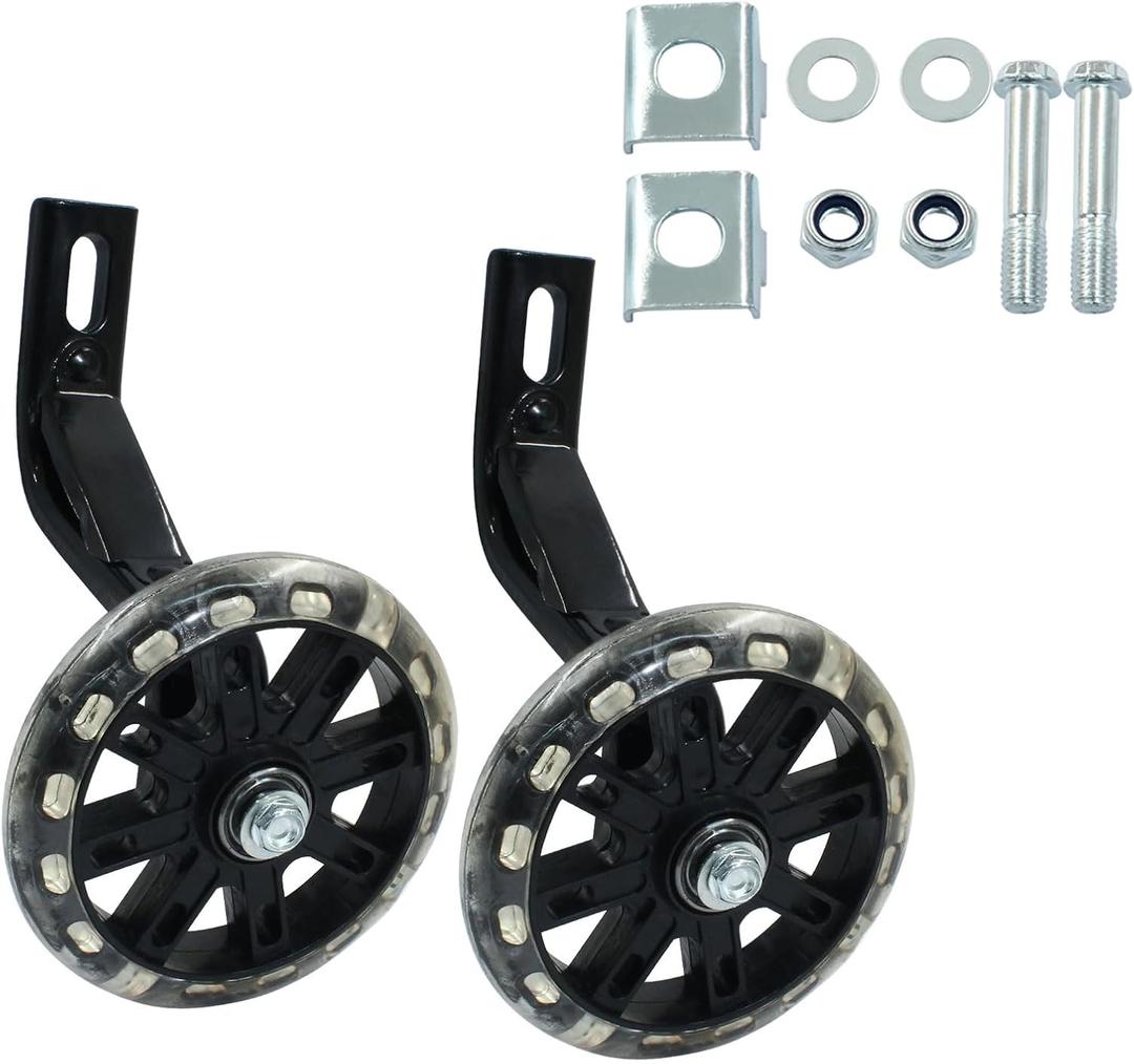 Murtenze 1 Pair of Children's Bicycle Auxiliary Wheel Bicycle Accessories, Flash Silent Training Wheels for 12" Training Wheels Kids Bike Wheel