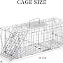 Animal Traps,Live Animal Trap for Cats,Rabbits, Squirrels,cat Trap for Stray Cats, Live Traps for Raccoons, Steel Foldable with Pedal Triggers (24 x 7 x 8 inches)