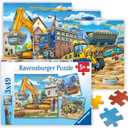 Ravensburger - Large Construction Vehicles - 49 Piece Jigsaw Puzzle 3 Pack Set - Bright Loaders, Trucks & More - Larger Pieces - Premium Quality - Ideal Gift - Screen-Free Fun - Children Age 5+