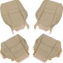 labwork Front Driver and Passenger Bottom and Top Backrest Tan Artificial Leather Seat Cover Replacement for Accord 2008-2012