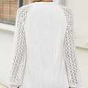 YZEGGO Womens Long Sleeve Textured Shirts Lace Tops Dressy Business Casual Blouses Trendy Outfits 2025 (White, XL)