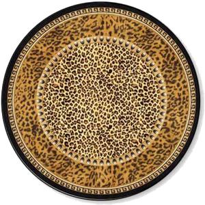 2ft Small Leopard Rug Round Cheetah Area Throw Rugs Washable Animal Skin Floor Mats Non Skid Modern Soft Circular Carpets for Bedroom Bathroom