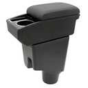 Car Armrest Box for Toyota Yaris Hatchback 2015-2018 Yaris L Accessories Center Console Leather Arm Rest Double-Layer Storage Space with Cup Holder (Black Thread)