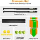 Hikeen 18 Pcs Baseball Bat Set,Include 2 Plastic Bat & 11 Practice Balls, 5 Throw Downs Base for Baseball Batting Practice Youth, Teenagers, Adults