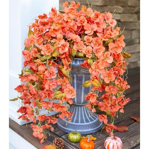 Hibiscus Fall Flowers Artificial for Decoration, 4pcs Orange Silk Hibiscus Trailing Vines Fake Hanging Flowers Plants Realistic UV Resistant Faux Flowers for Outside Planters Porch Patio Yard Indoor Hibiscus Fall Flowers Artificial for Decoration, 4pcs Orange Silk Hibiscus Trailing Vines Fake Hanging Flowers Plants Realistic UV Resistant Faux Flowers for Outside Planters Porch Patio Yard Indoor