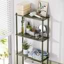 AmazerBath Bamboo Over The Toilet Storage Shelf, 3-Tier Over Toilet Bathroom Organizer Rack, Bathroom Shelves Over Toilet Space Saver, Forest Green, 70.87 x 25.2 x 10 inches