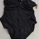 SHAPELLX Women's One Piece Swimsuit Tummy Control Ruched Full Coverage Bathing Suit V Neck Slimming Swimwear, XXL