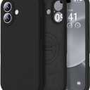 Vooii Magnetic for iPhone 17 Case, Compatible with Magsafe (Premium Liquid Silicone) (Integrated Camera Control Button) Full Body Protective Anti-Scratch Microfiber Lining 6.3", Black