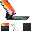 ORDA iPad Keyboard Case for Air 11 Inch (M3/2025,M2/2024) iPad Pro 11 Inch Case with Keyboard(4th/3rd/2rd/1st Gen) iPad Air 10.9" 5th/4th Gen,Magnetic Floating Cantilever Stand,Multi-Gestures Trackpad