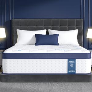 14 Inch Queen Mattress, Upgraded 7-Zone Support Hybrid Queen Size Mattress In A Box with Cooling Gel Memory Foam & Pocket Coils for Back Pain Relief, 365-Night Trial, Motion Isolation, Medium Firm