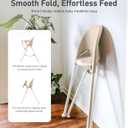 Mallify Foldable High Chair, Space-Saving Portable Baby High Chair with Removable Double Tray, Modern Convertible Baby Feeding Chair, Lightweight, Easy to Clean, Beige