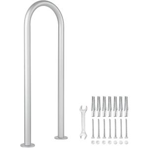 HomiShare Aluminum Dock Handrail, 36" x 13" Dock Boarding Handrail, Dock & Boat Aluminum Safety Grab Bar, 36in Swimming Pool Handrail & Hot Tub Handrail, Silver