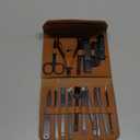 Gifts for Men/Women, Stainless Steel Manicure Set with PU leather case, Personal care tool (brown)