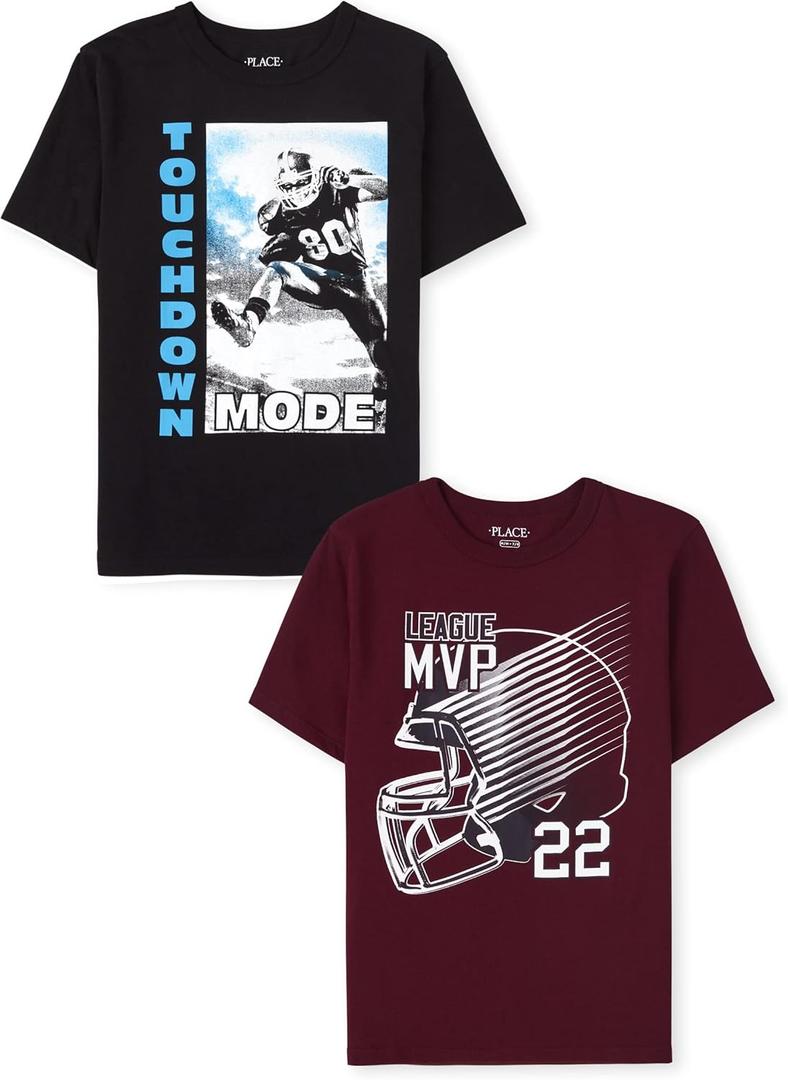 The Children's Place Boys Gamer,Sports,Cars Short Sleeve Graphic T-Shirts,2 Pack