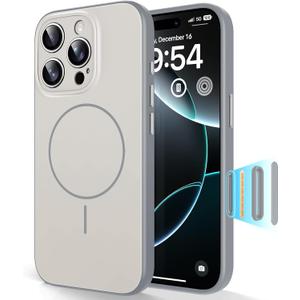 TAURI for iPhone 16 Pro Max Case, Upgrade Full Camera Protection, Camera Control, Compatible with Magsafe, Minimalist Slimmer Magnetic Phone Case for iPhone 16 Pro Max, Gray