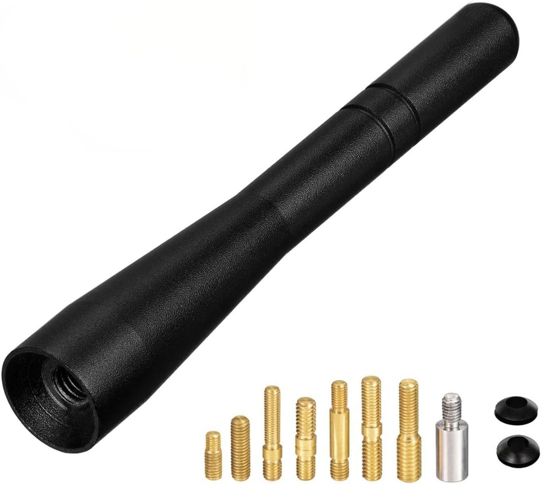 4 Inch Car Truck Short Antenna, Aluminum Car Antenna Replacement Mast Vehicle Stereo AM FM Radio Antennas for Cars Trucks Pickups Off-Roads