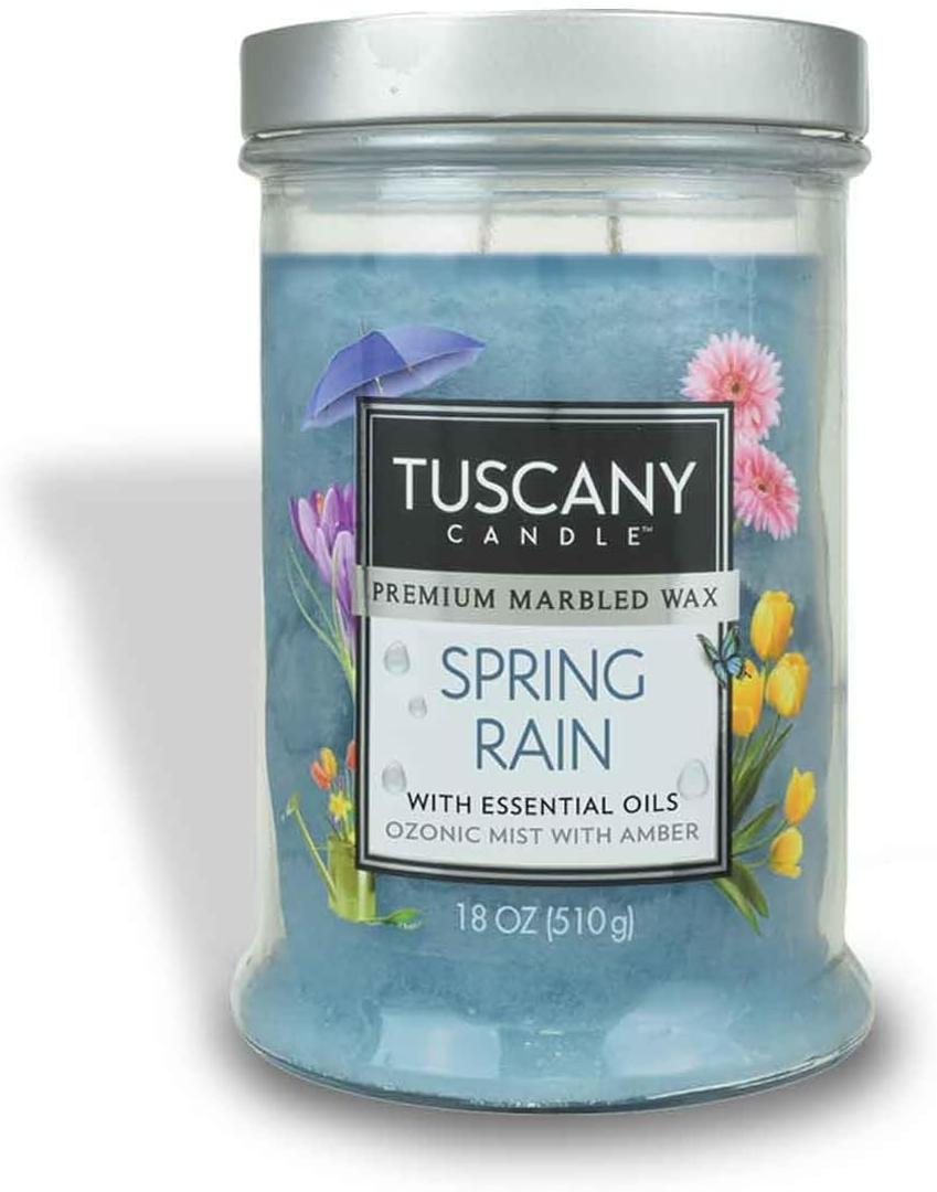 Tuscany Candle Spring Rain Long-Lasting Scented Jar Candle, 18 oz
