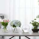 YOUEON 4 Pcs Small Glass Bubble Bowl Vases 6" W x 4.5" H, Round Floating Candle Holders, Glass Terrarium Bowls, Globe Flower Vase Centerpiece for Wedding Event Home Decor