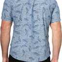 Eddie Bauer Men's Tall Short Sleeve Baja Shirt - Print (Blue, XXL)