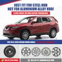 Hubcap 17 inch Wheel Rims Cover for Nissan Rogue 2014-2020 Compatible with Steel Wheels, R17 Hub Caps Snap On Installation, 17 Wheel Cover Set of 4, Black Lacquer
