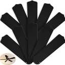 Lineshading 10 Pack 20" Replacement Fan Blades for 52" Ceiling Fan Waterproof Weatherproof Blades Replacement for Broken Substitution Replacing Indoor Summer(Black)