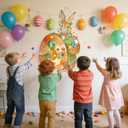 2 x 30 Easter Games Bunny Dart Board with Sticky Balls Hanging Hook Set for Easter Party Supplies Indoor/Outdoor Sport Fun Party Games