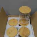 6 Pack 32oz Glass Jars with Bamboo Lids,Glass Storage Containers with Lids,Clear Airtight Food Storage Jar for Coffee,Tea,Sugar,Flour,includes 168 Pantry Labels & Spoons,3mm Thick Canisters