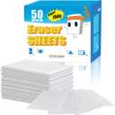 50PCS Magic Cleaning Sponge Eraser Sheets, Reusable Thin Nano Cleaner Pads Eraser Wipes for Kitchen Shoe Furniture Bathroom Shower Sink Hard-to-Reach Places