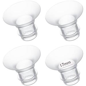 Momcozy Flange Insert 17mm Compatible with 24mm Flange/Shield of Most Pumps, Insert for Breast Pump Replacement Accessories, 4PCS 17mm
