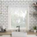 No. 918 Alison Floral Lace Sheer Rod Pocket Kitchen Curtain Valance, 58" x 14", White