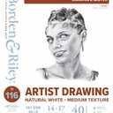 Borden & Riley 14" x 17" #116 Artist Drawing/Sketch Pad, 147 GSM/90 lb., 40 White Sheets, 1 Pad Each