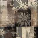 SUPERIOR Indoor Area Rug, Jute Backed, Perfect for Entryway, Office, Living/Dining Room, Bedroom, Kitchen, Floor, Modern Floral Patchwork Decor, Pastiche Collection, 10' x 14', Beige