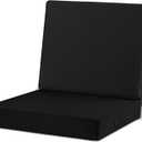 24x24 Outdoor Cushions for Patio Furniture, Waterproof Outdoor Chair Cushions with Non-Slip Ties and Handle, Washable Deep Seat Cushions for Outdoor Furniture with Removable Cover, Black