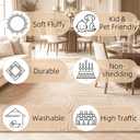 Brown Geometric 9x12 Solid Area Rug, Washable Living Room Rug