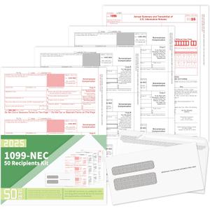 1099 Nec Copy B 2025 - Income - Recipient, Pack for 150 Recipients 50 Sheet, 2025 Copy B