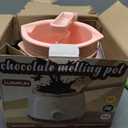 LUSHYUM Chocolate Melting Pot Candy Melts Melter with 2 Insert Pots and Spatula, 4 Cups Capacity Warmer Machine, Ideal Dipping Tool Kitchen Supplies for Making Cake Pop Covered Strawberries Fondue