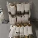 Liacere 350PCS Clear Gold Plastic Plates for 50 Guests Dinnerware Include 100 disposable Plates 150 Gold Silverware 50Napkins for Party & Wedding & New Year & Christmas