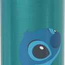 Zak Designs Disney Lilo and Stitch Water Bottle for Travel and At Home, 19 oz Vacuum Insulated Stainless Steel with Locking Spout Cover, Built-In Carrying Loop, Leak-Proof Design (Stitch)
