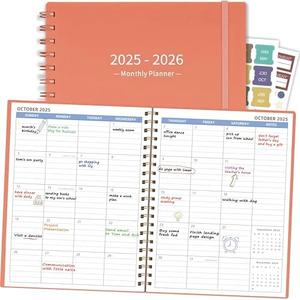 Monthly Planner 2025-2026 (7.4'' x 9.6''), 18 Months Agenda Planner from Jul 2025-Dec 2026, Calendar 2025 with Pocket, 120GSM Paper, Pink