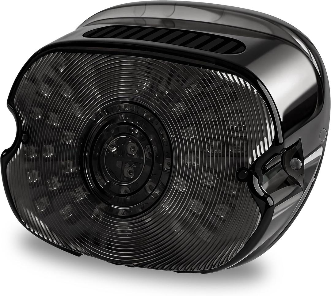 LX-LIGHT Smoked LED Tail Light with Turn Signal Brake Light Compatible with Dyna Sportster 883 1200 Road King Electra Glides Tour Glides Road Glides Nightster Street Bob,EMC Bulit-in