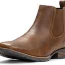 IUV Cowboy Boots For Men Ankle Boots Western Boot Casual Dress Slip On Chelsea Men (7, Brown)