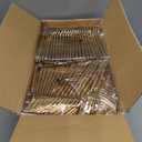 Rubtlamp 200Pcs Clear Gold Dessert Plates With Plastic Gold Forks, 100pcs 7.5inch Plates For Appetizers,100pcs 7.8inch Premium Forks Disposable, Cake Platos Disposable for Wedding