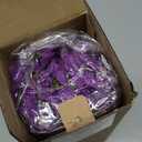LikSoor 21 Bundles Artificial Outdoor UV Resistant Flowers No Fade Fake Outside Flowers Plastic Greenery Faux Shrubs Garden Porch Window Box Home Decoration(Purple)